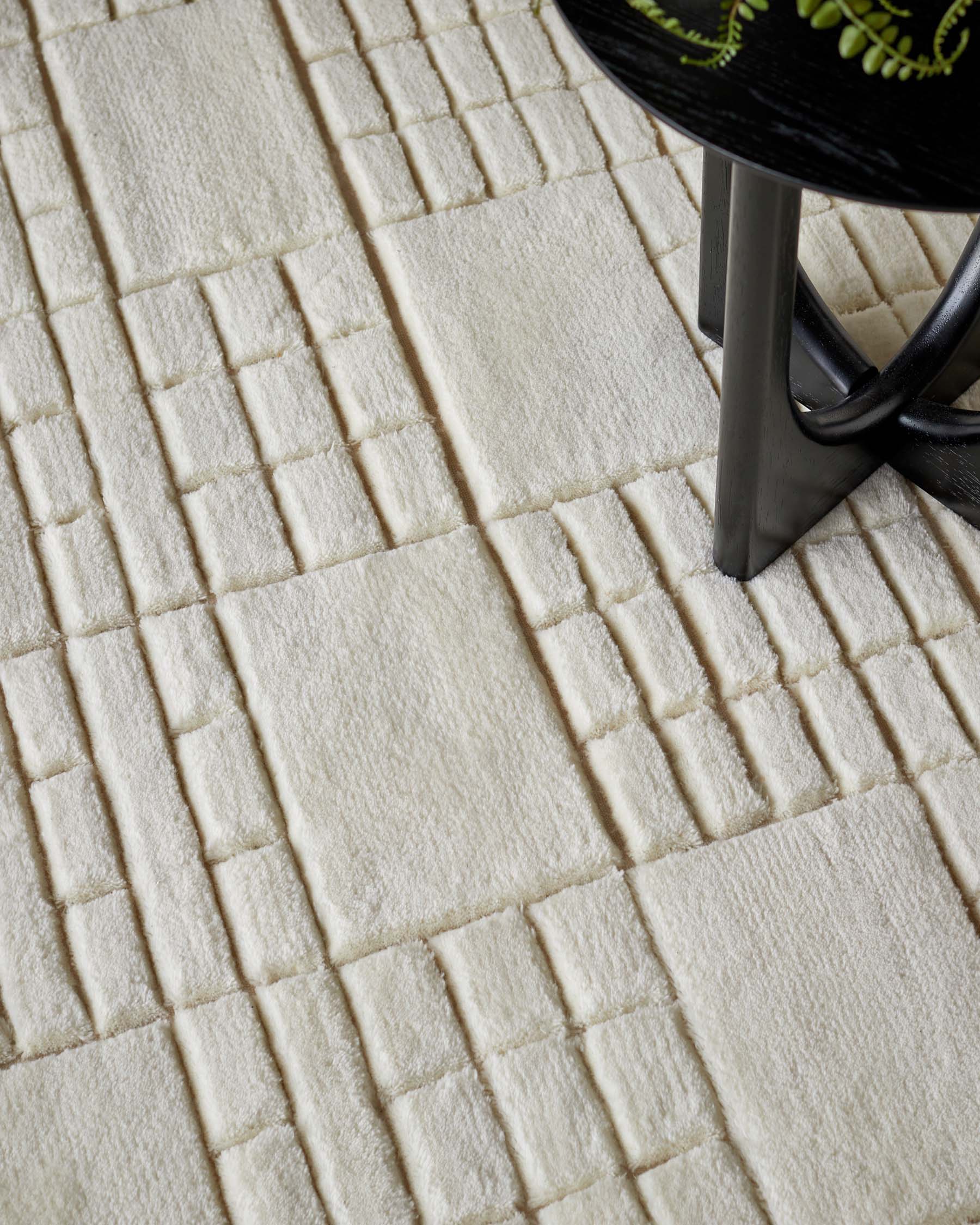 Monti Cream Textured Handmade Wool Rug