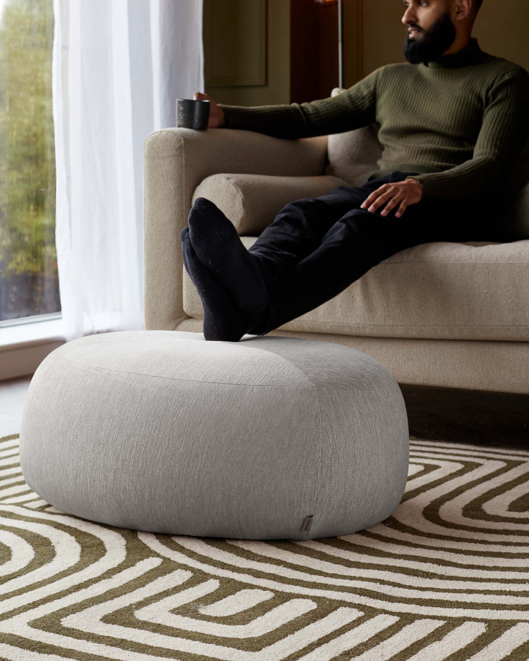 Grey on sale pouf footstool