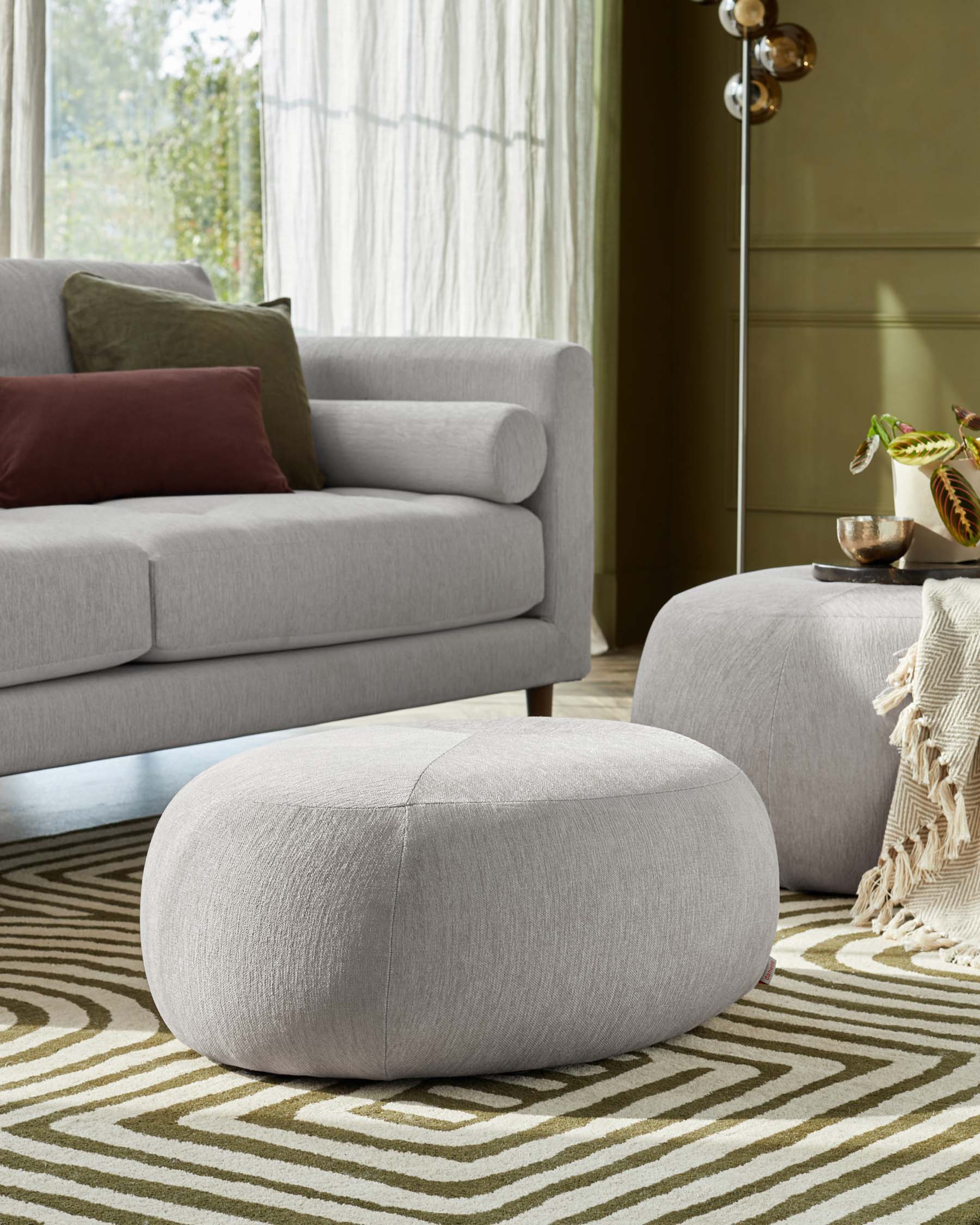 Light grey on sale pouf ottoman