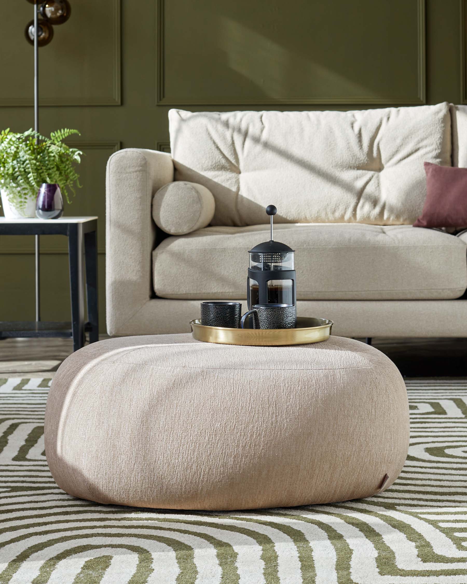 Neutral pouf store ottoman