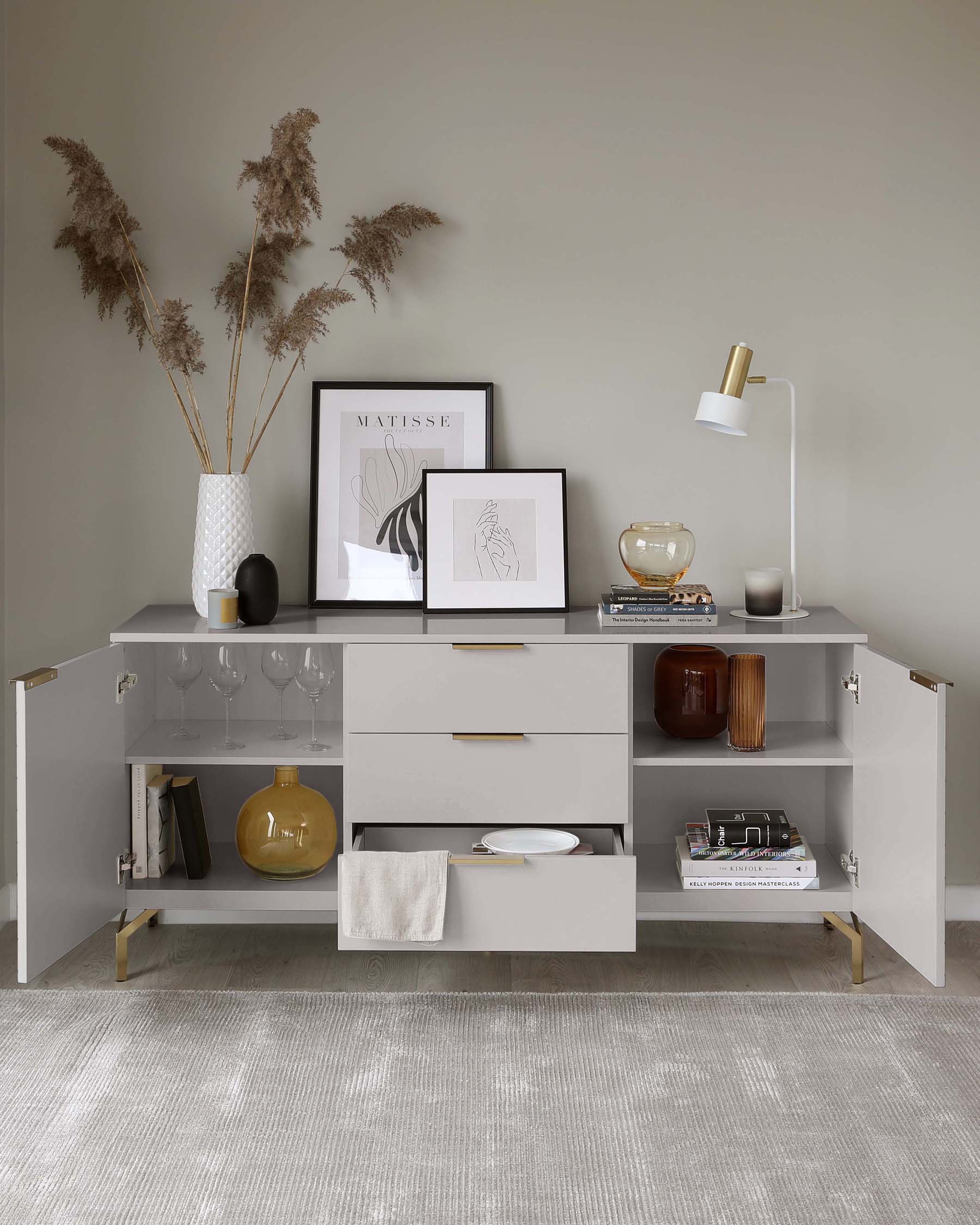 Grey and brass deals sideboard