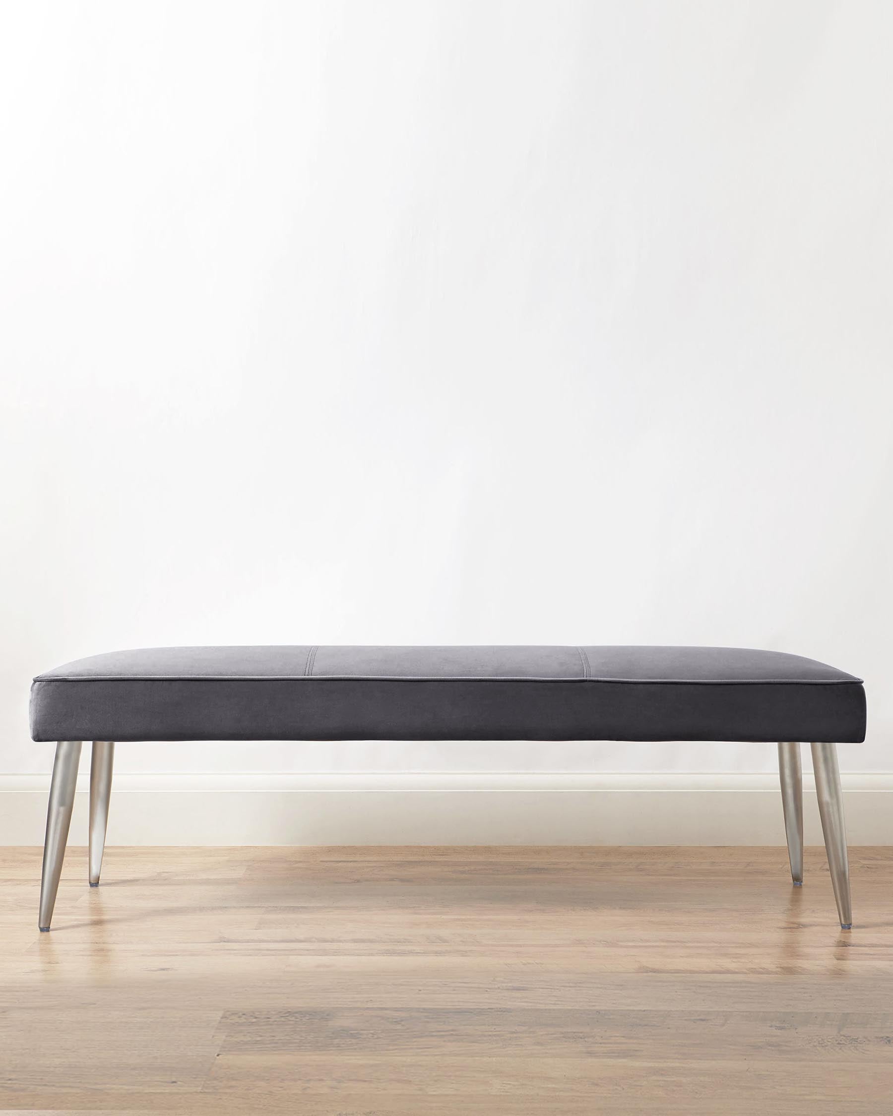 Dark grey upholstered deals bench