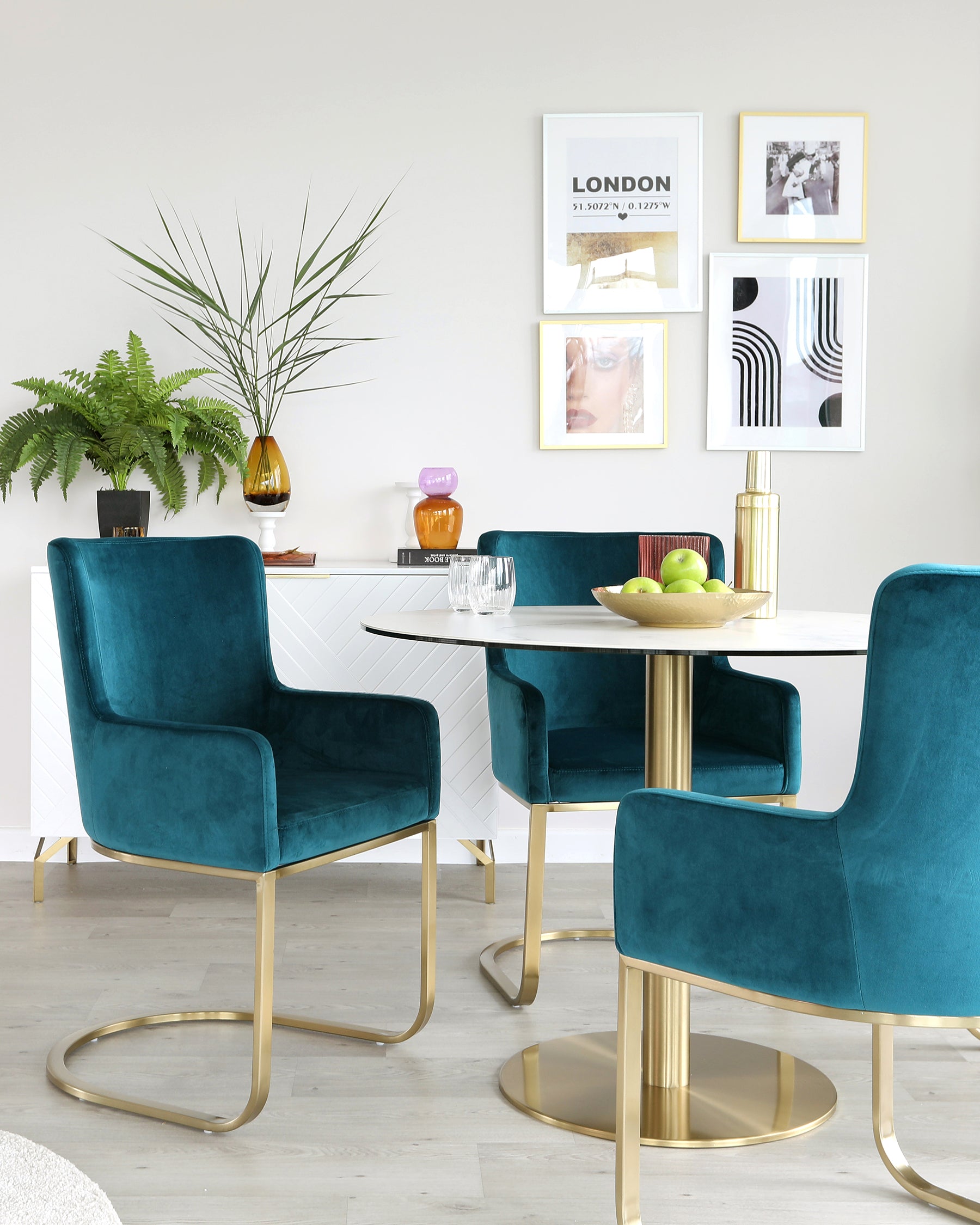 Teal velvet best sale side chair