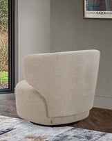 Landon natural fabric swivel accent chair