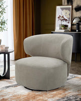 Landon light grey fabric swivel accent chair