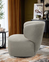 Landon light grey fabric swivel accent chair