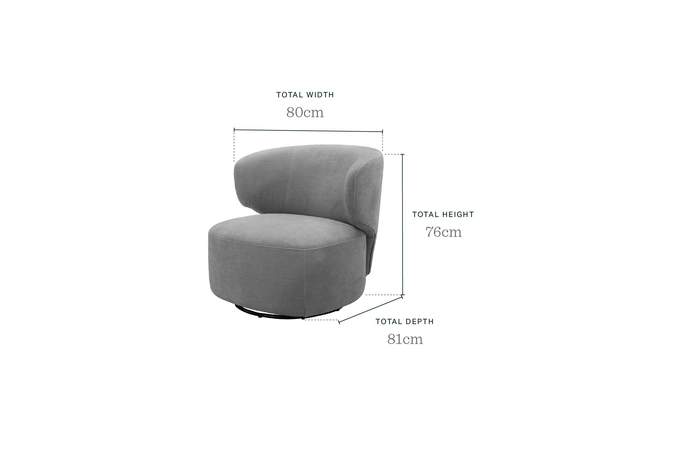 Landon dark blue fabric swivel accent chair