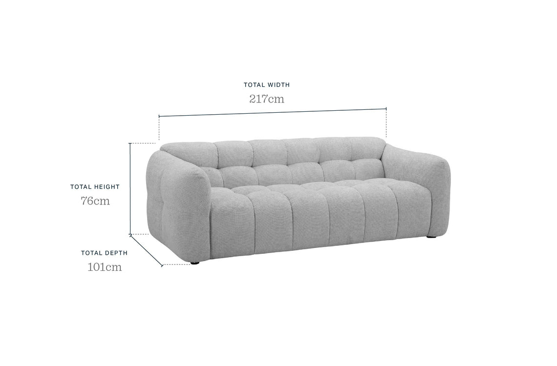 Hayes natural fabric 3 seater sofa