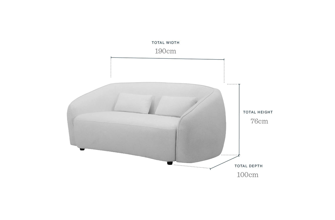 Zoey ivory boucle 2 seater sofa