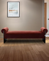 Maeve toffee red velvet day bed bench