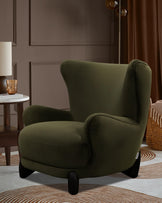 Harlan olive green velvet accent chair