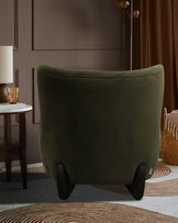 Harlan olive green velvet accent chair