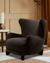 Harlan dark mocha velvet accent chair