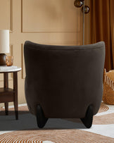 Harlan dark mocha velvet accent chair