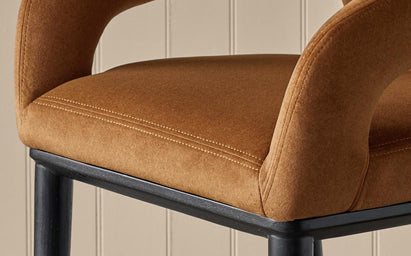 Heath caramel fabric bar stool