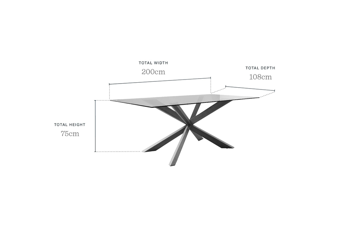 Otter Clear Glass And Walnut 8 Seater Dining Table