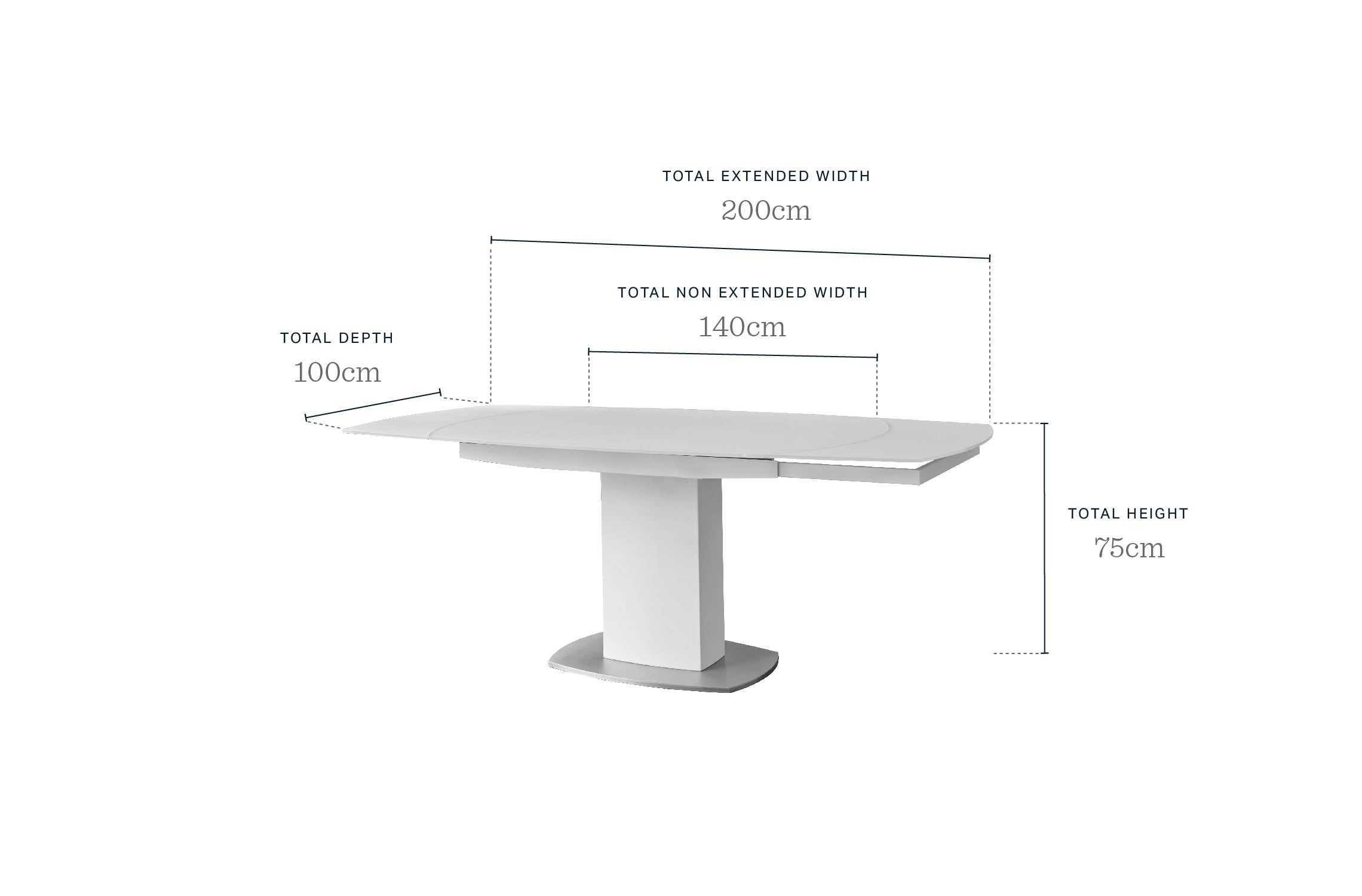 Camillo White Frosted Glass Extending 6 to 8 Seater Dining Table