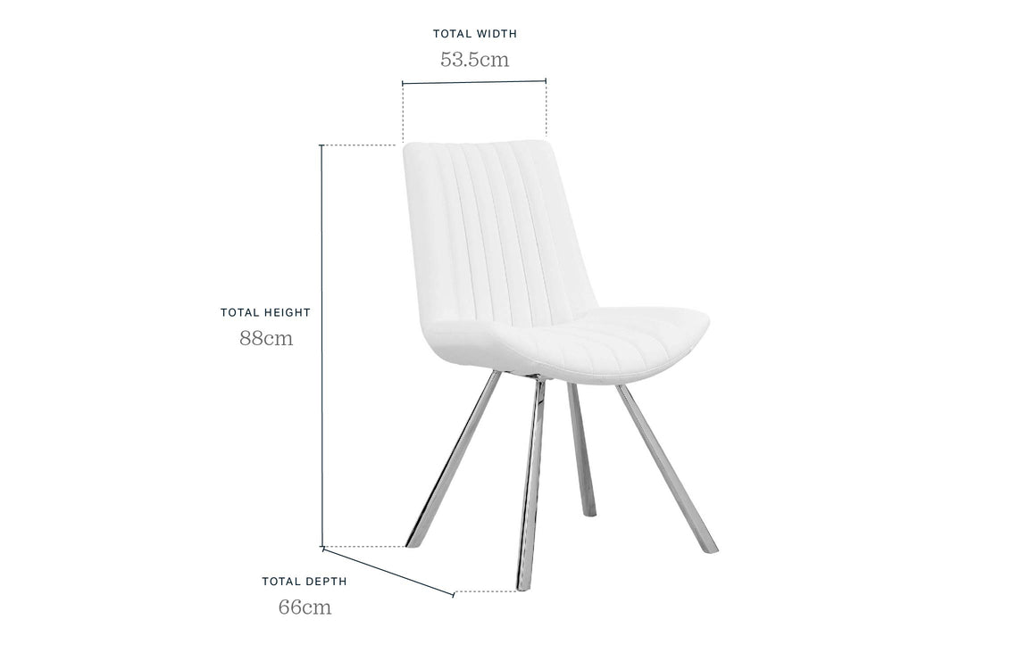 Petra White Quilted Faux Leather Dining Chair (Sold in pairs)