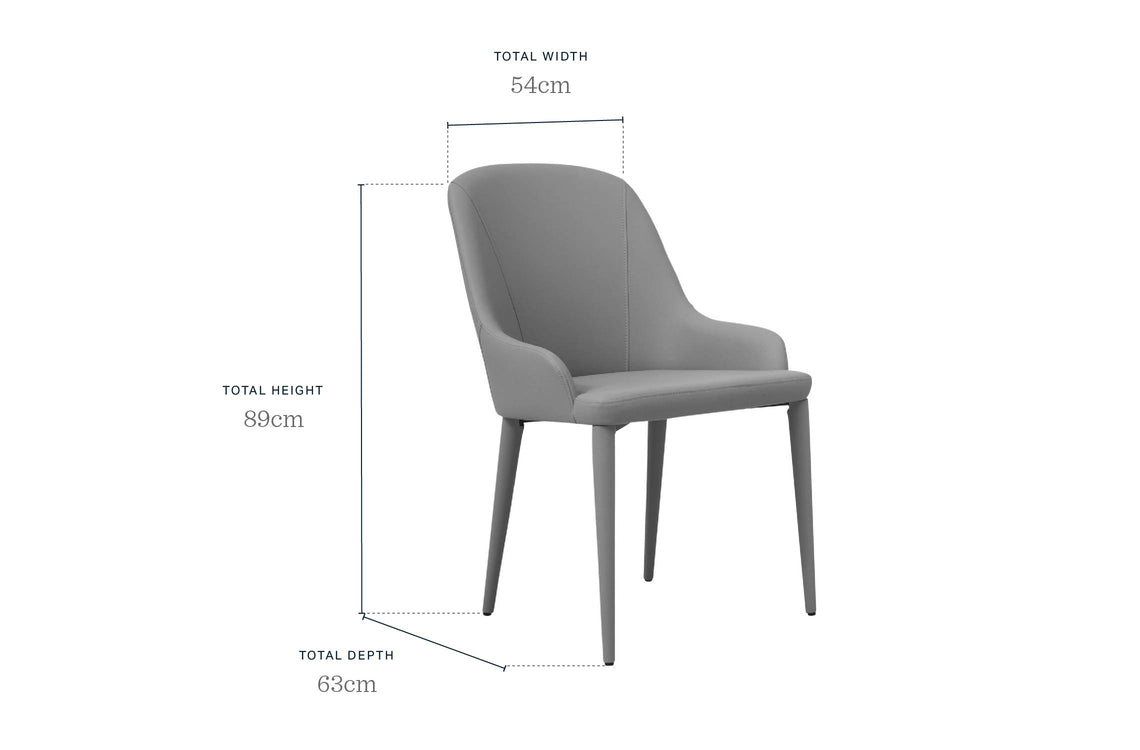 Kyro Light Grey Faux Leather Dining Chair