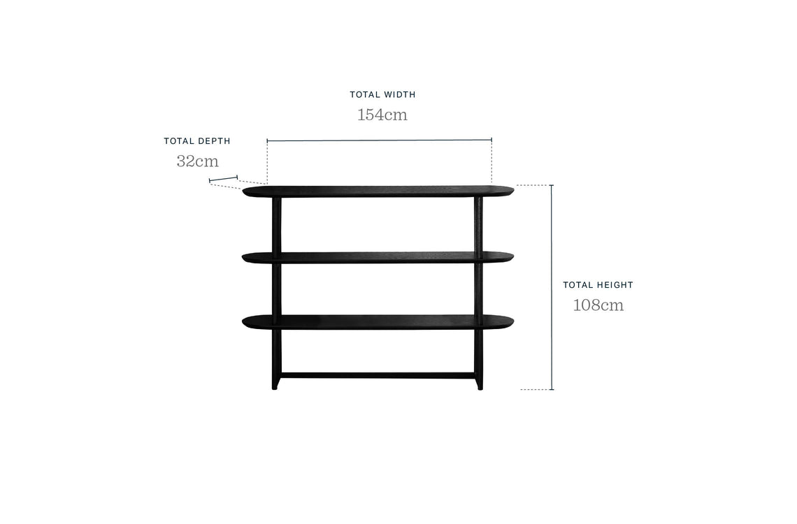 Manhattan black ash shelving unit