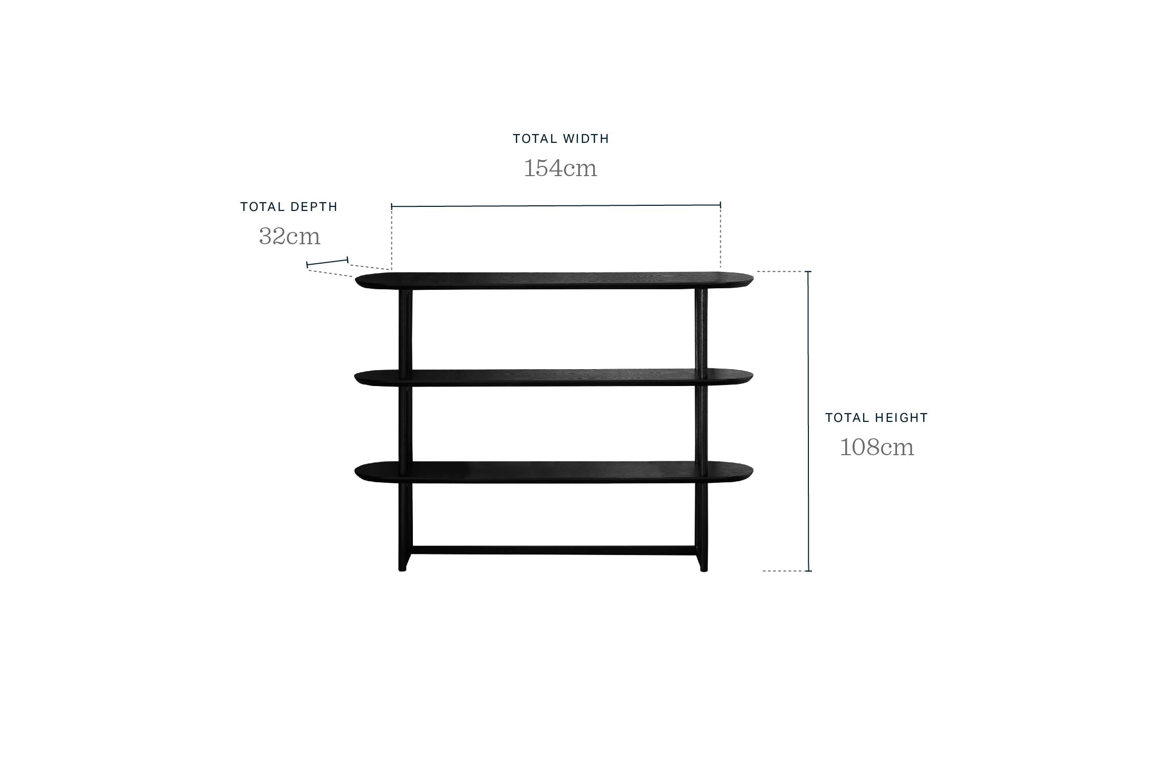 Manhattan black ash shelving unit