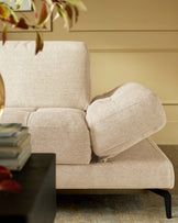 Donella ivory chenille left hand corner chaise sofa