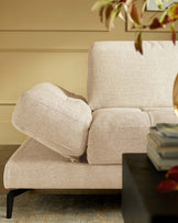 Donella ivory chenille right hand corner chaise sofa