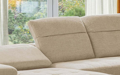 Donella ivory chenille left hand corner chaise sofa