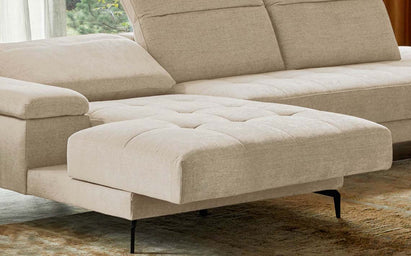 Donella ivory chenille left hand corner chaise sofa