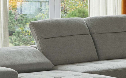 Donella light grey chenille right hand corner chaise sofa