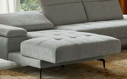 Donella light grey chenille right hand corner chaise sofa