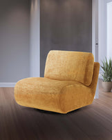 Frances ochre fabric swivel accent chair