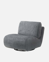 Frances blue grey fabric swivel accent chair