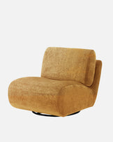 Frances ochre fabric swivel accent chair