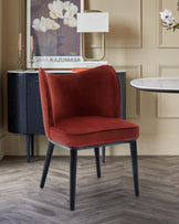 Evelyn toffee red velvet dining chair