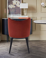 Evelyn toffee red velvet dining chair