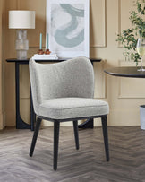 Evelyn cream chenille dining chair