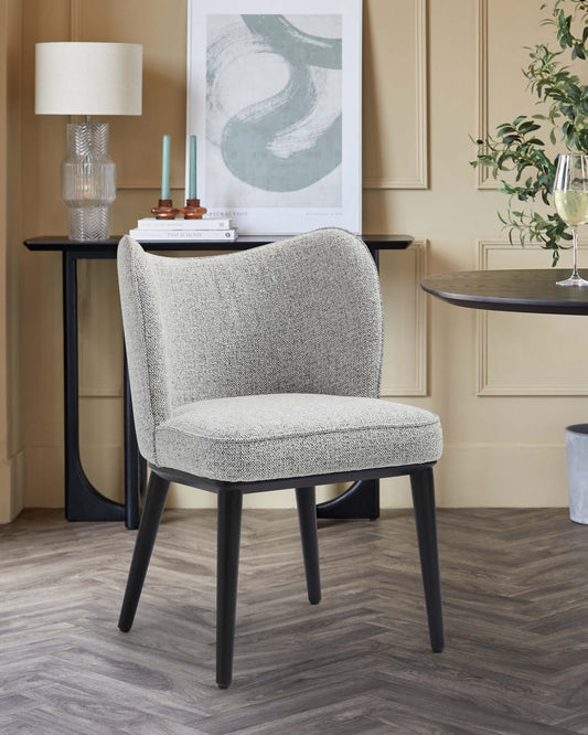 Evelyn cream chenille dining chair