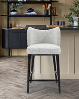 Evelyn cream chenille bar stool