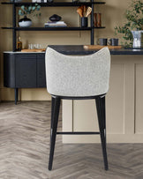 Evelyn cream chenille bar stool