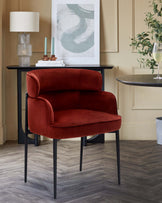 Felix toffee red velvet dining chair