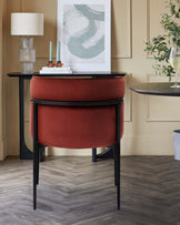 Felix toffee red velvet dining chair