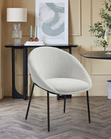 Phoebe ivory dual tone fabric dining chair