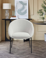 Phoebe ivory dual tone fabric dining chair