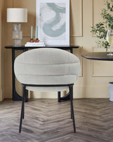 Phoebe ivory dual tone fabric dining chair