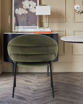 Phoebe olive green velvet dining chair