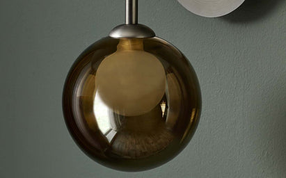 Riley mocha glass wall light