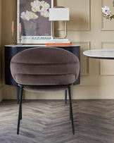 Phoebe dark mocha velvet dining chair