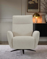 Aiden ivory woven chenille massage recliner chair