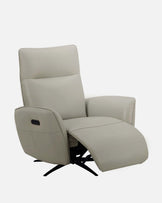 Aiden natural grey leather massage recliner occasional chair